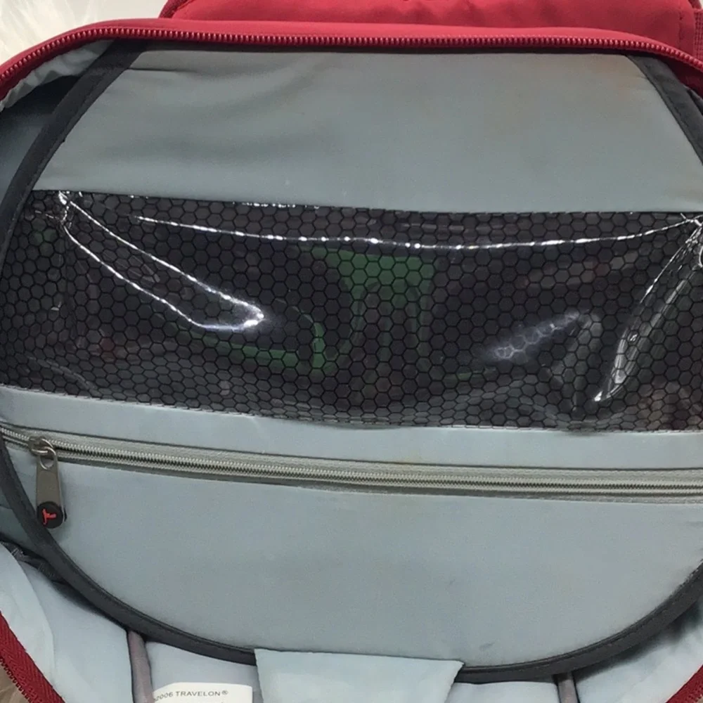 Travelon Red Quilted Toiletry Travel Bag - Picture 7 of 13